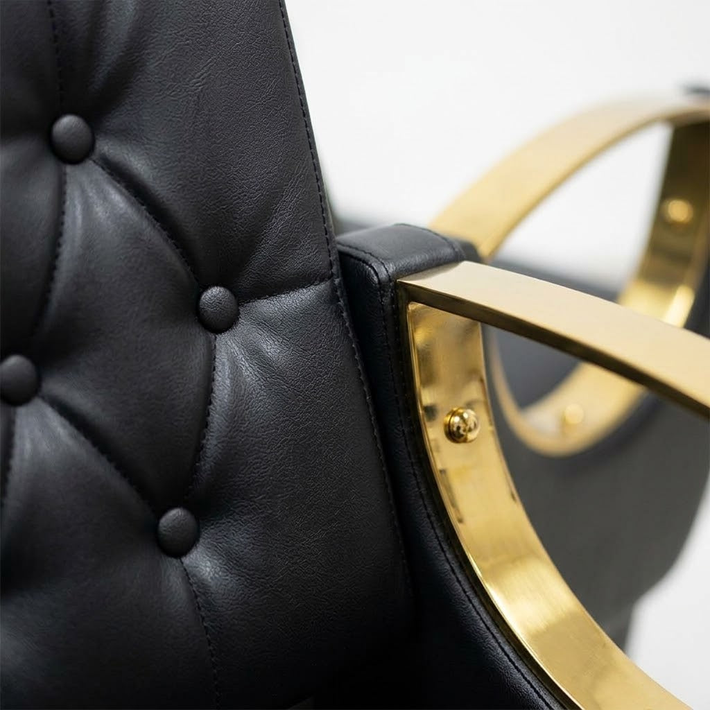 Beauty Style Lavacabeza Beatrice Profesional Negro y Dorado con Silla Integrada – 2534099