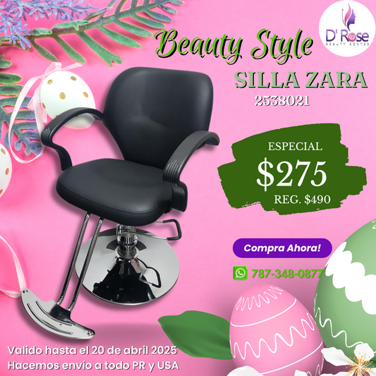 Beauty Style Silla de Estilo o Barberia Zara Color Negro 2538021