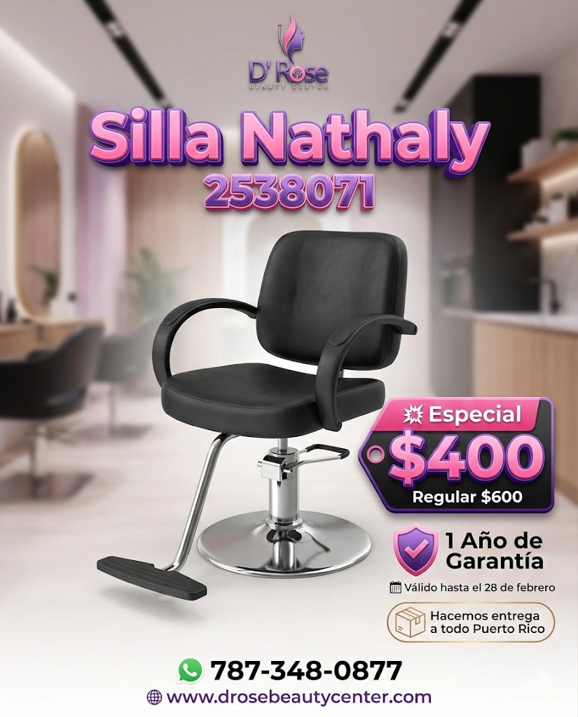 💺 Silla Nathaly Profesional para Barbería y Estilo | Modelo 2538071