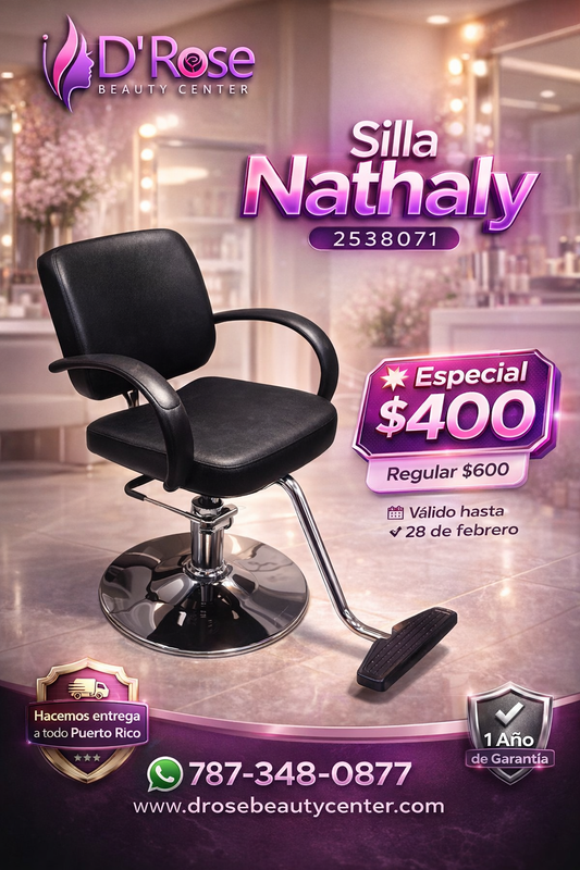 💺 Silla Nathaly Profesional para Barbería y Estilo | Modelo 2538071