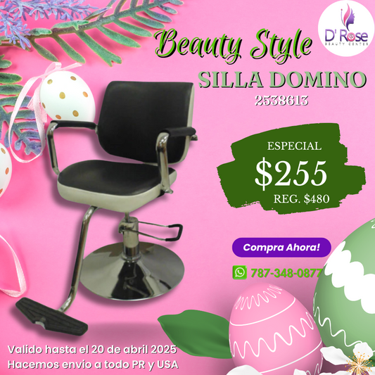 Beauty Style Silla de Estilo o Barberia Domino Color Negro y Blanco 2538613