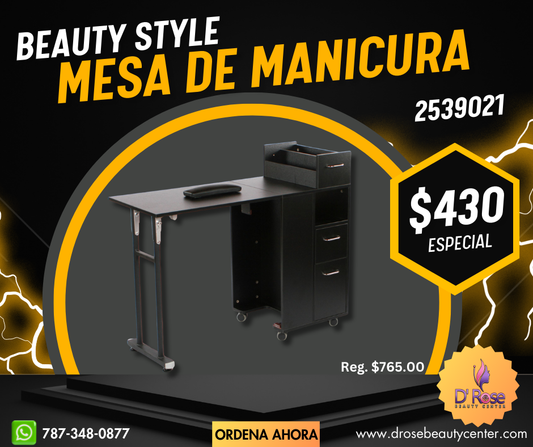 Beauty Style Mesa de Manicura o Tecnica de Uñas Gabriela Color Negro 2539021