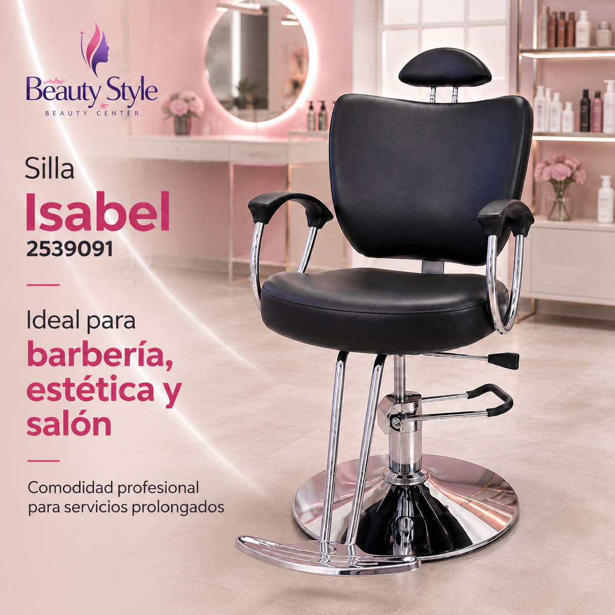 Beauty Style Silla Isabel Reclinable Profesional Negra 2539091