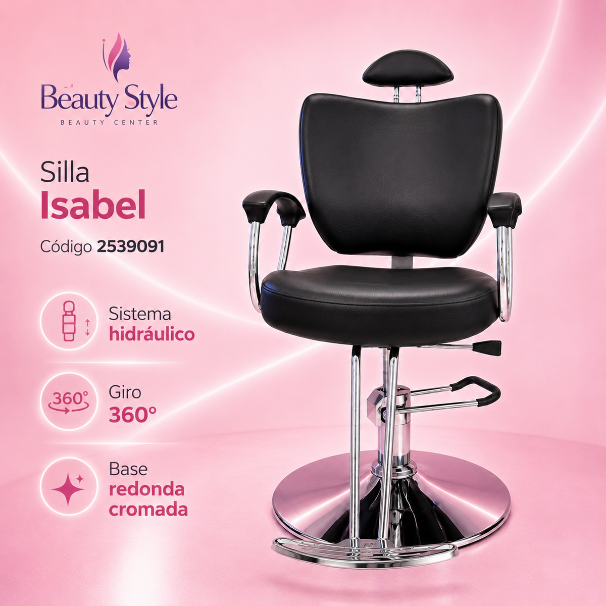 Beauty Style Silla Isabel Reclinable Profesional Negra 2539091