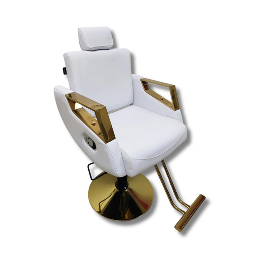 Beauty Style Silla de Estilo Astrid Blanca Reclinable 2539282 con Base Dorada