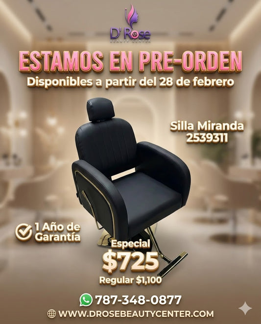 Beauty Style – Silla de Estilo o Barbería Miranda Profesional Negra | Modelo 2539311