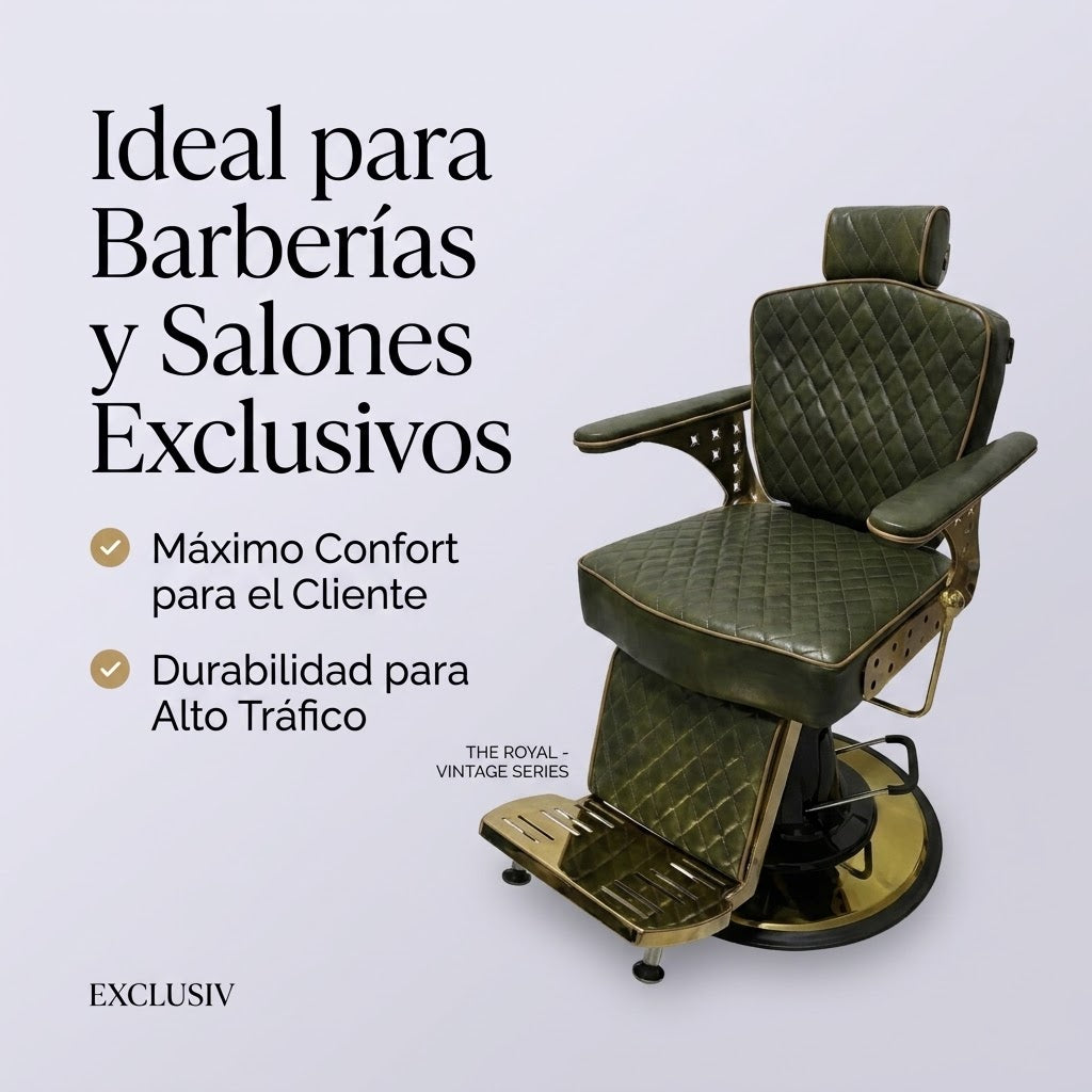 💈✨ Beauty Style Silla de Barbería Álvaro Reclinable Verde 2550363