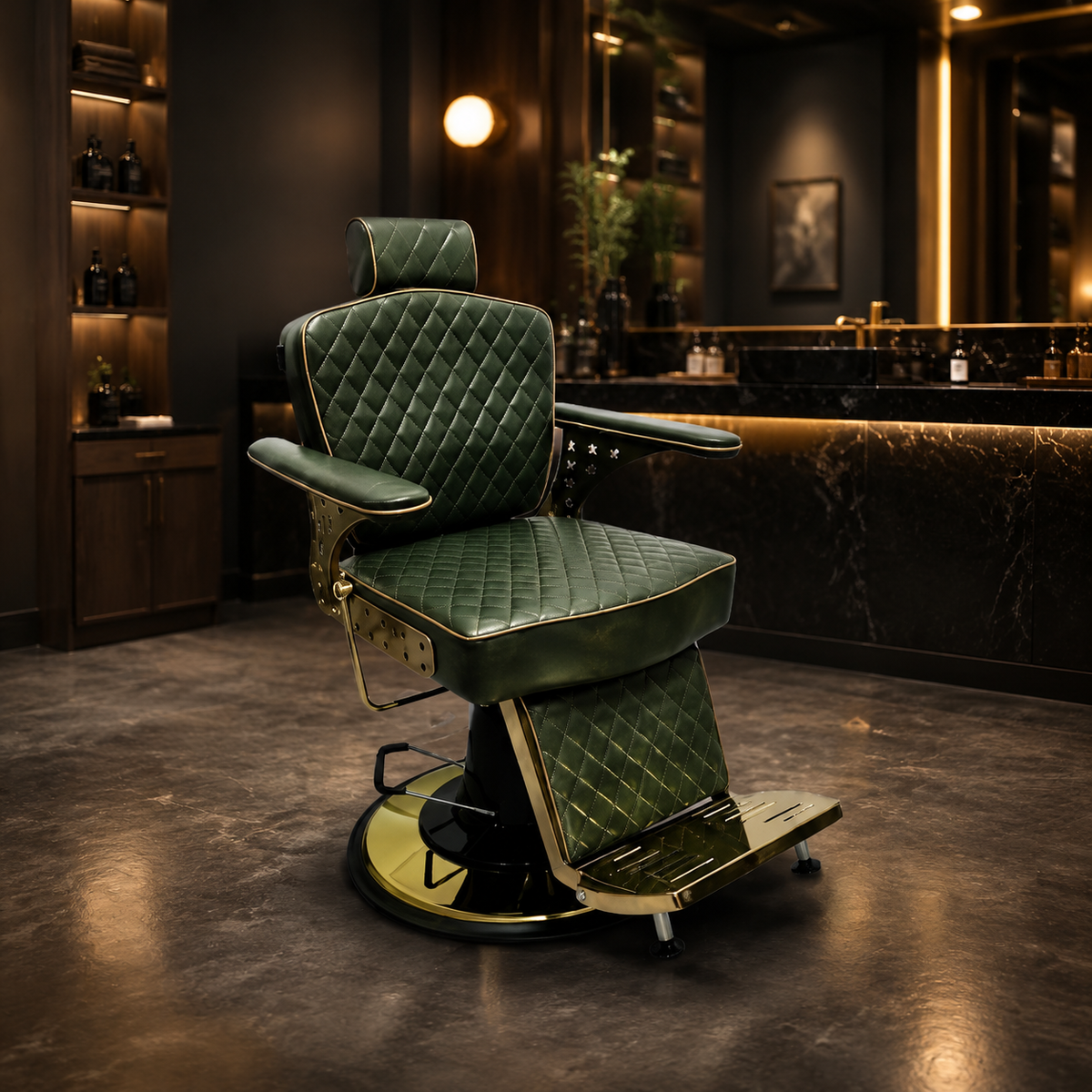 💈✨ Beauty Style Silla de Barbería Álvaro Reclinable Verde 2550363