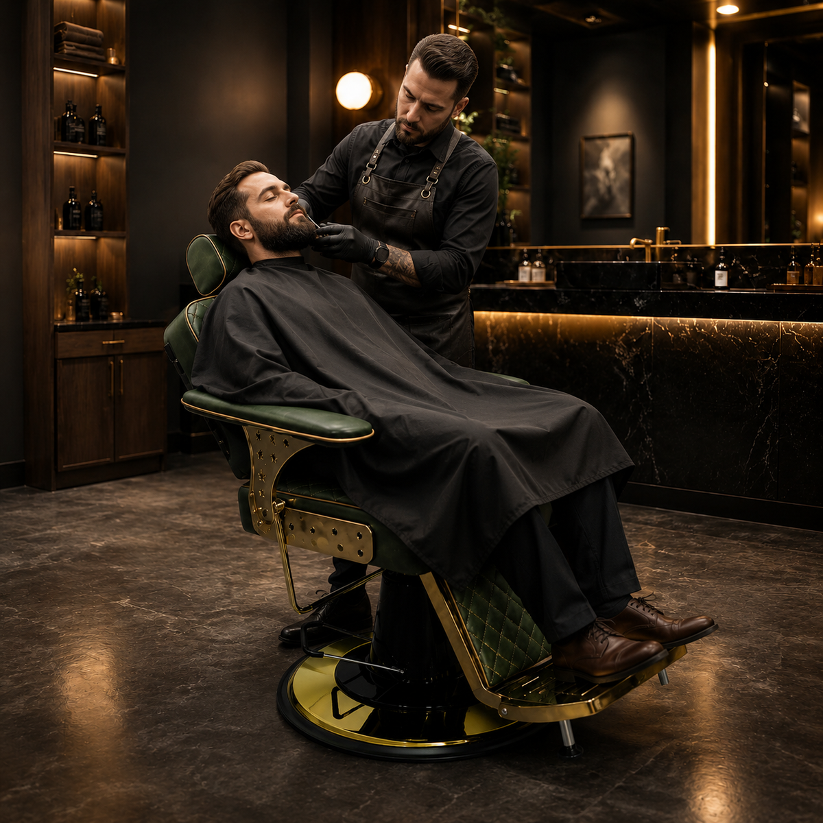 💈✨ Beauty Style Silla de Barbería Álvaro Reclinable Verde 2550363