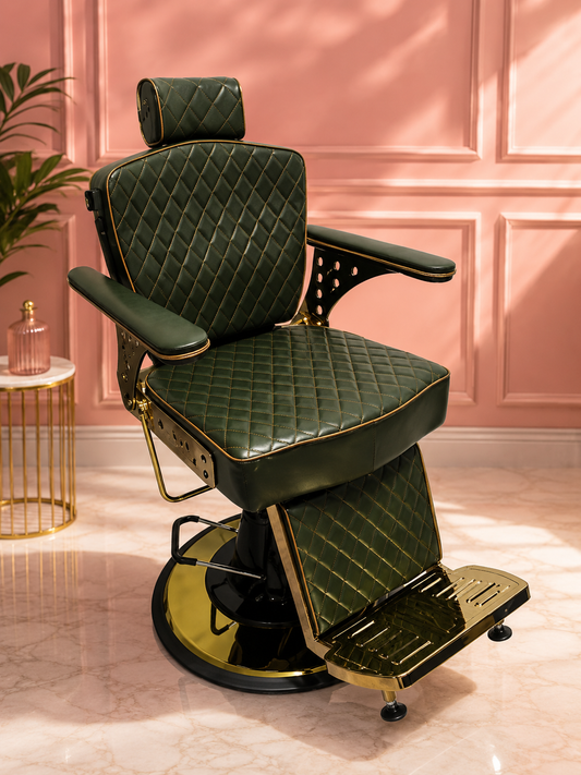 Beauty Style Silla de Barbería Álvaro Reclinable Verde 2550363