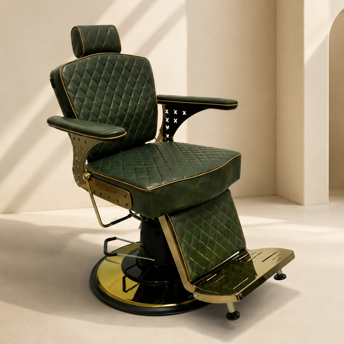 💈✨ Beauty Style Silla de Barbería Álvaro Reclinable Verde 2550363