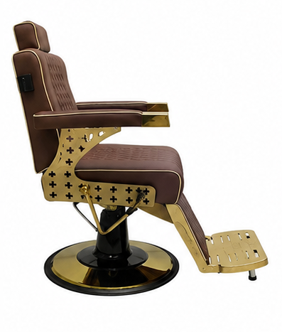 Beauty Style Silla Efraín Reclinable Marrón con Detalles Dorados 2550392