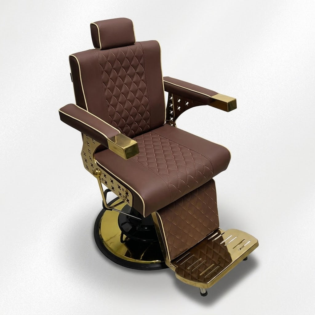 Beauty Style Silla Efraín Reclinable Marrón y Dorada – 2550392