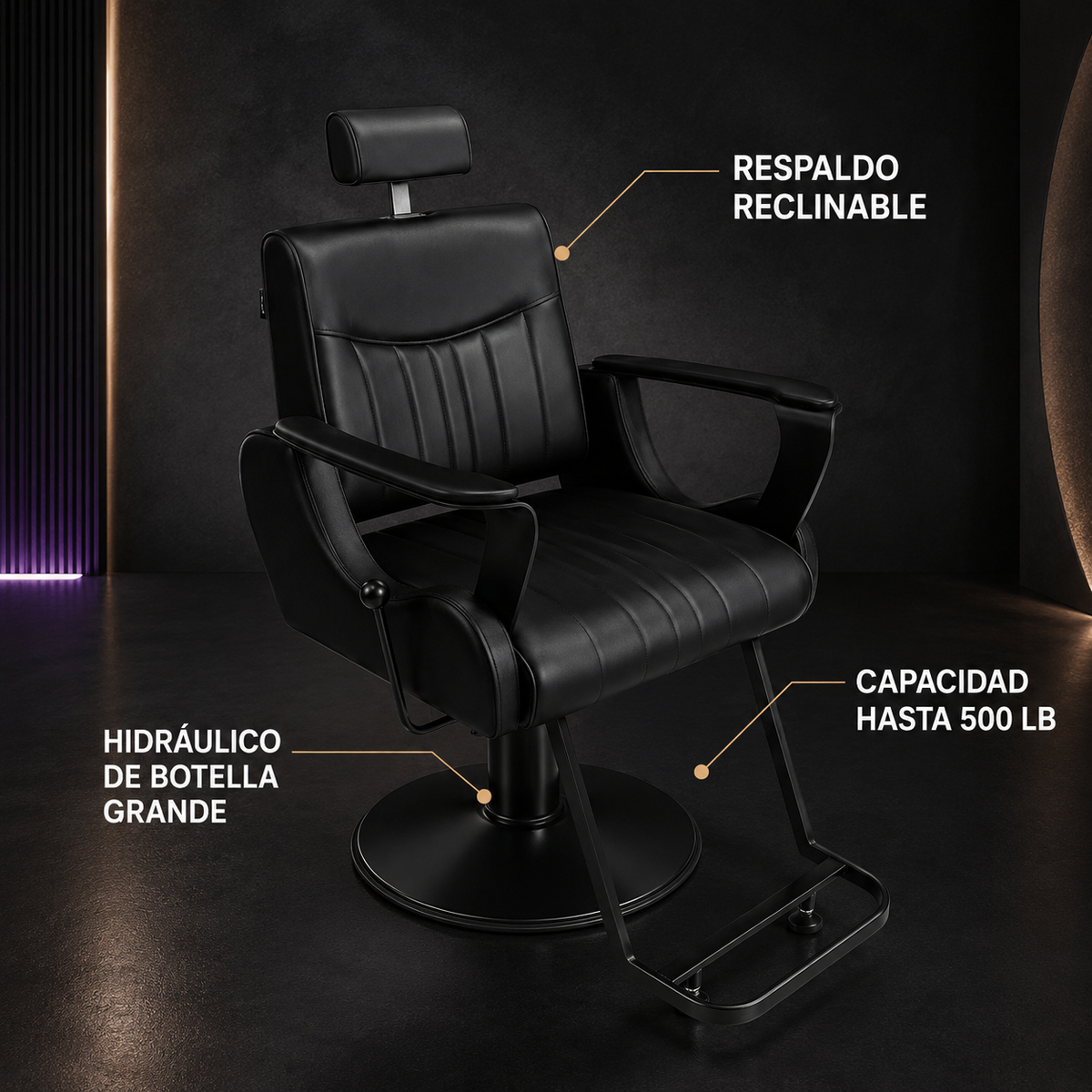 Beauty Style Silla Jeremías Reclinable Negra 2550521