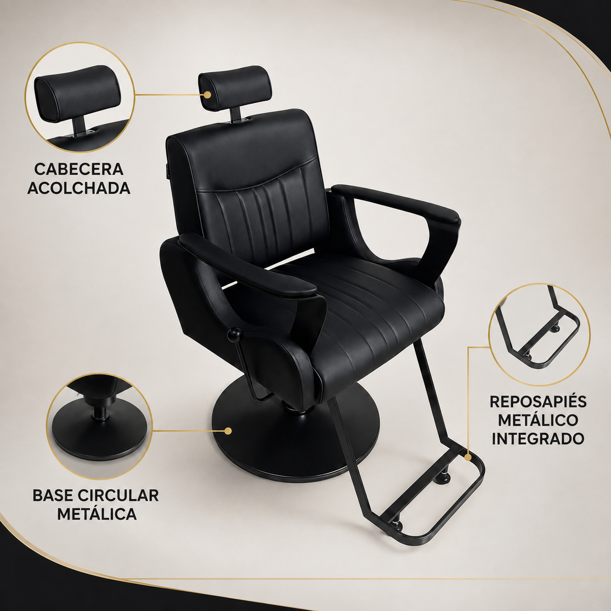 Beauty Style Silla Jeremías Reclinable Negra 2550521