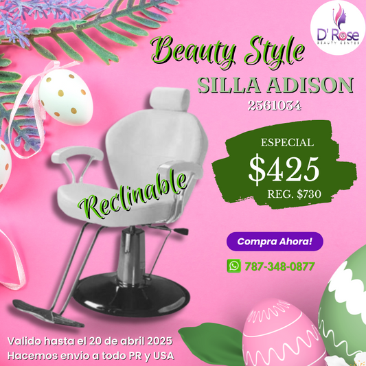Beauty Style Silla de Estilo o Barberia Adison Color Blanco 2561034