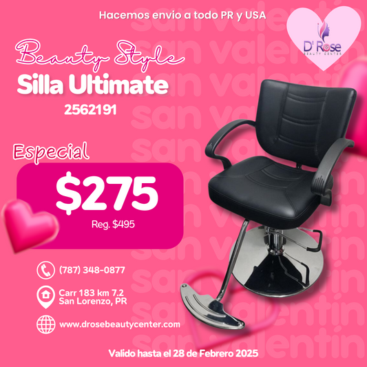 Beauty Style Silla de Estilo o Barberia Ultimate Color Negro 2562191
