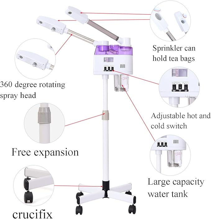 VAPORIZADOR FACIAL DOBLE CON NIEBLA FRÍA Y CALIENTE – Modelo 2570927