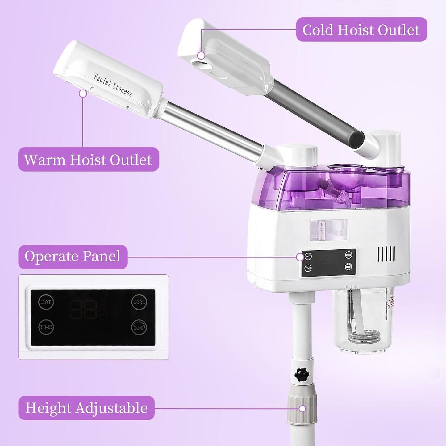 Beauty Style Vaporizador Facial Doble Frío y Caliente con Ozono – Modelo 2570927