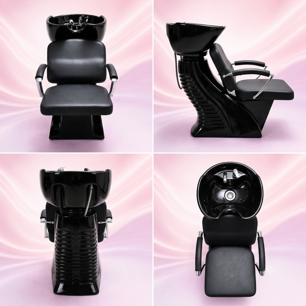 Beauty Style Lavacabeza Confort Profesional Negro con Silla Integrada 2580053