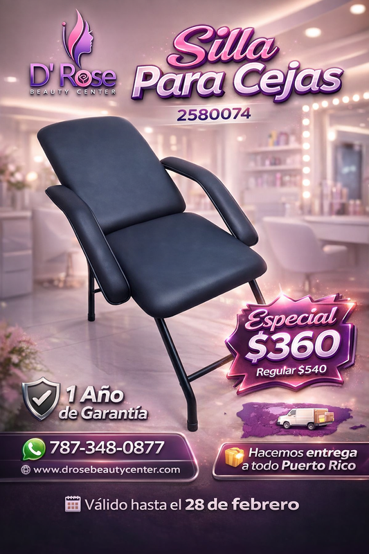 🪑✨ Silla Para Cejas Negra Profesional – ITEM #2580074 | Estética Facial, PMU & Lash Studio