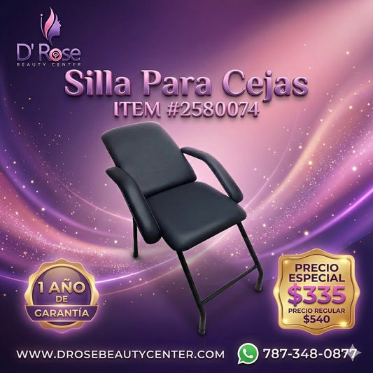 🪑 SILLA PARA CEJAS NEGRA PROFESIONAL – ITEM #2580074