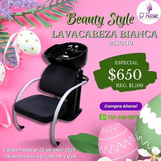 Beauty Style Lava Cabeza Bianca para Estilista o Barbero 2580319