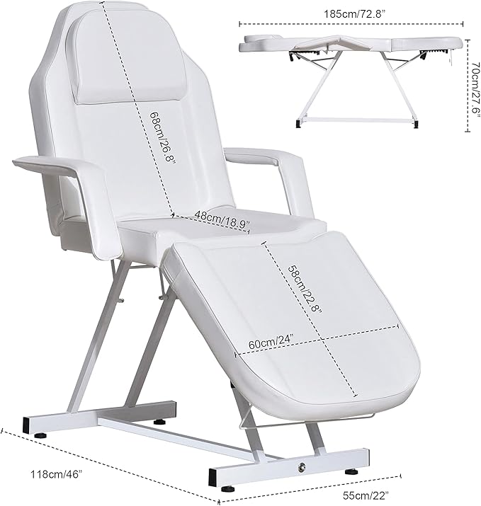 ✨ Beauty Style Camilla Estética Blanca 3 Posiciones – Profesional, Reclinable y Ergonómica 💆♀️