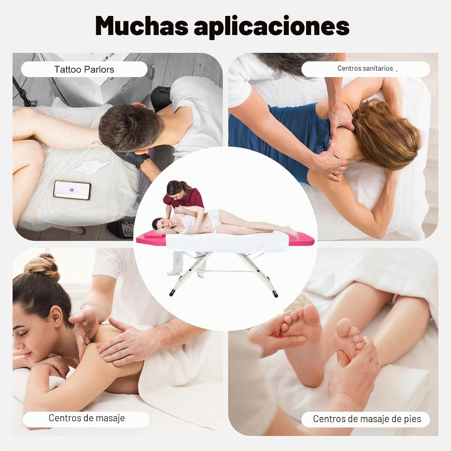 Beauty Style Camilla Estética Plegable Rosa con Respaldo Ajustable – 2582378