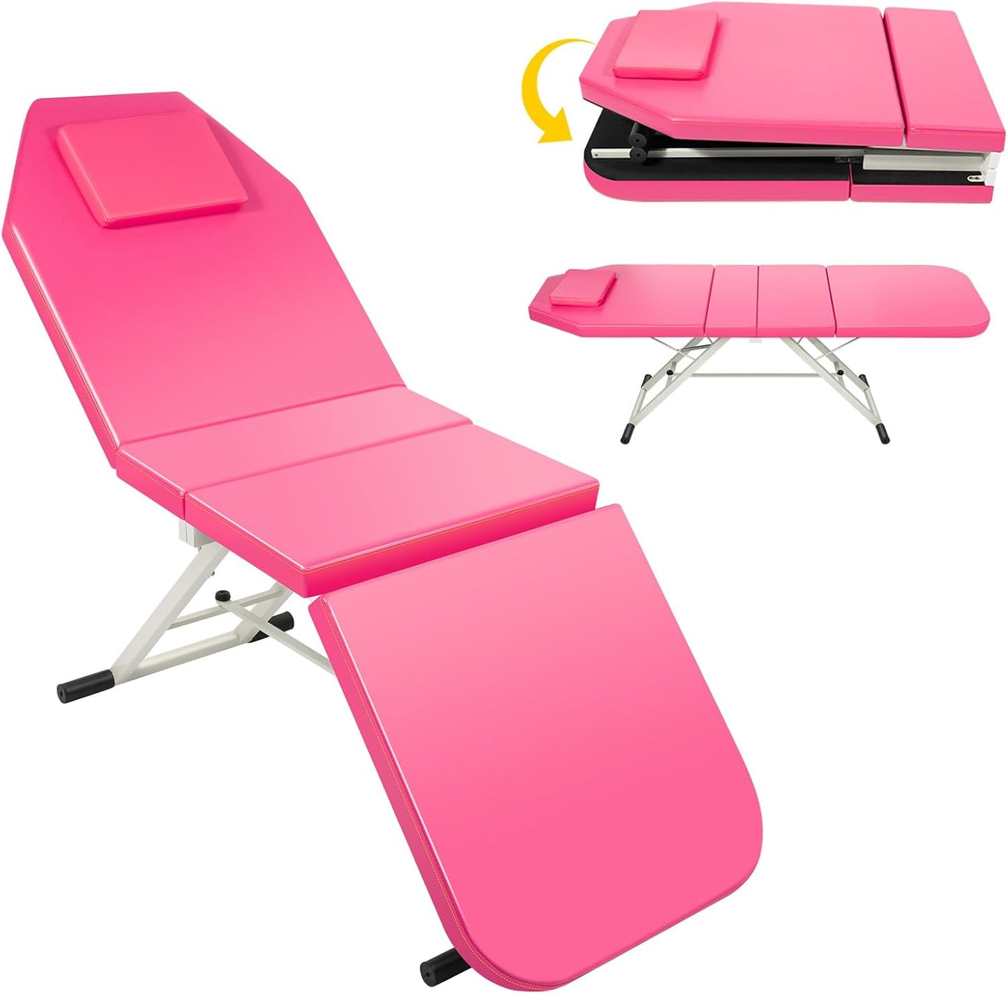Beauty Style Camilla Estética Plegable Rosa con Respaldo Ajustable – 2582378