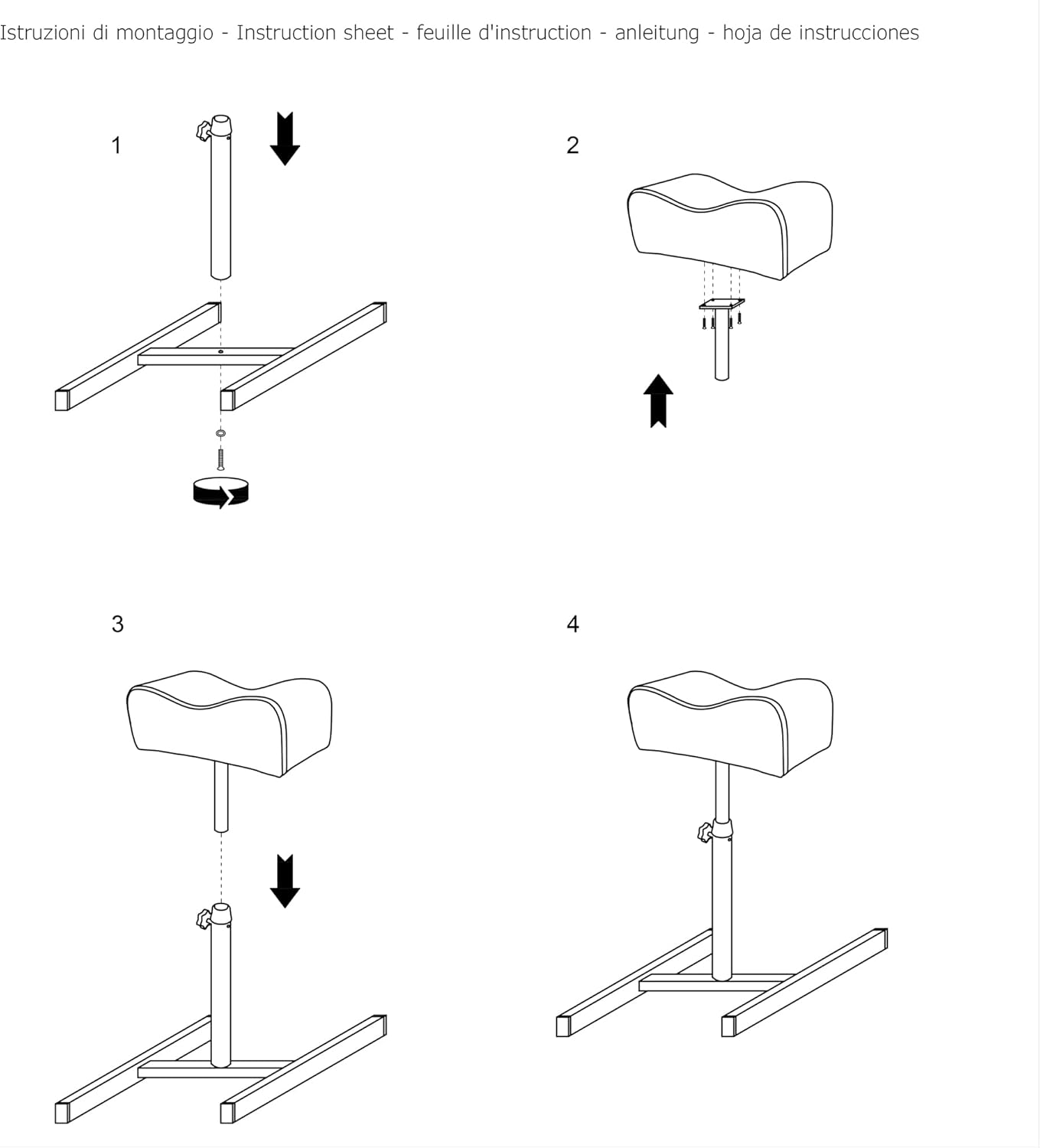 🖤 Carrito Auxiliar de Pedicura – Beauty Style (2588028) | Altura Ajustable + Cojín Ergonómico