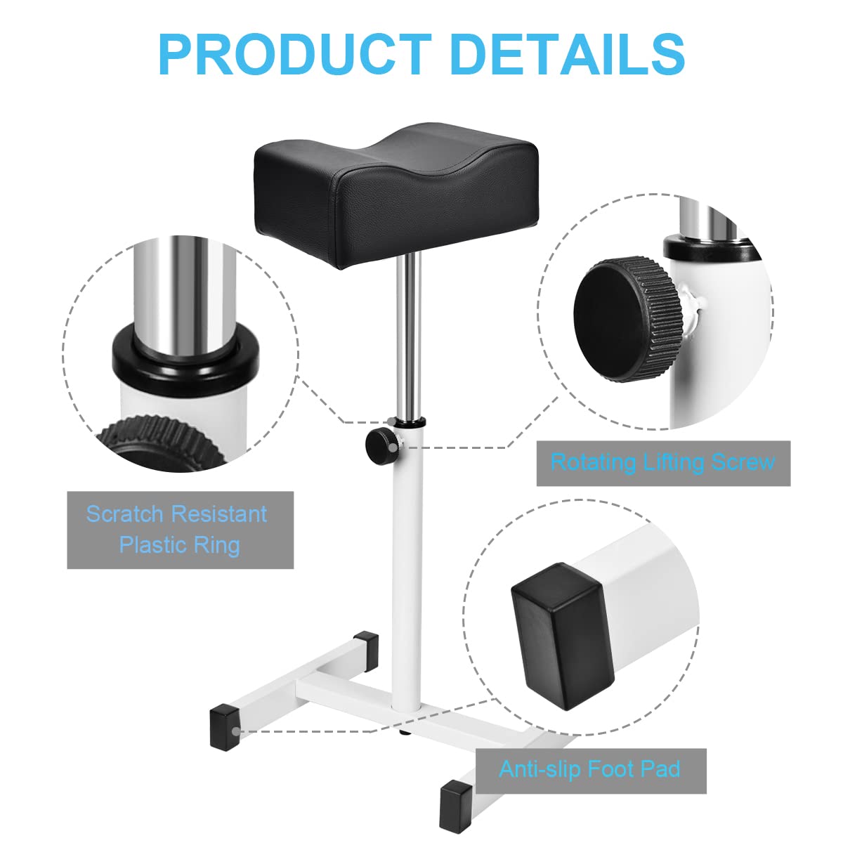 🖤 Carrito Auxiliar de Pedicura – Beauty Style (2588028) | Altura Ajustable + Cojín Ergonómico