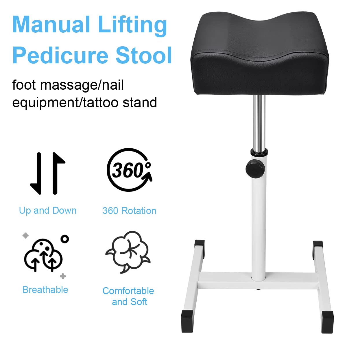 🖤 Carrito Auxiliar de Pedicura – Beauty Style (2588028) | Altura Ajustable + Cojín Ergonómico