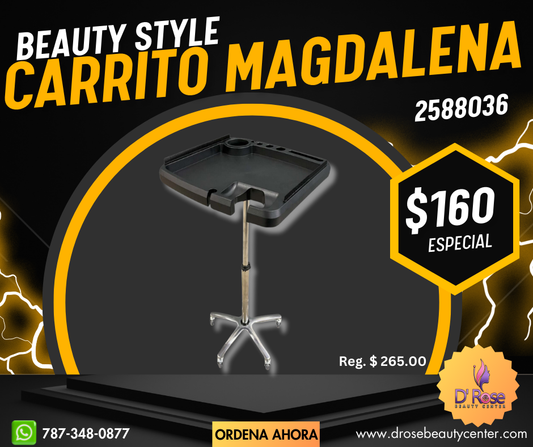 Beauty Style Carrito Auxiliar Magdalena Para Estilista o Barbero Color Negro 2588036