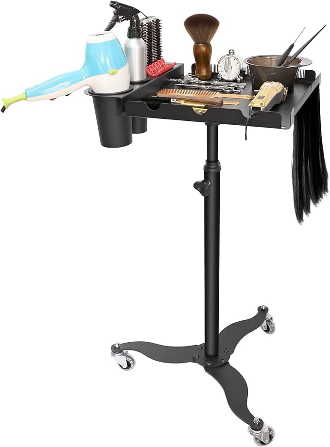 Beauty Style Carrito Auxiliar Agata Para Estilista o Barbero Color Negro 2588037