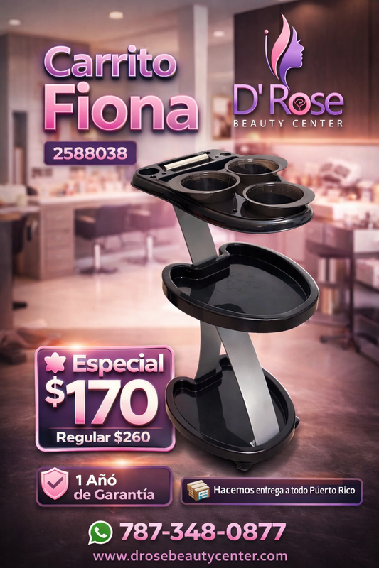 🖤 Carrito Auxiliar Fiona Beauty Style 2588038 – Organización Profesional para Salón y Barbería 🖤