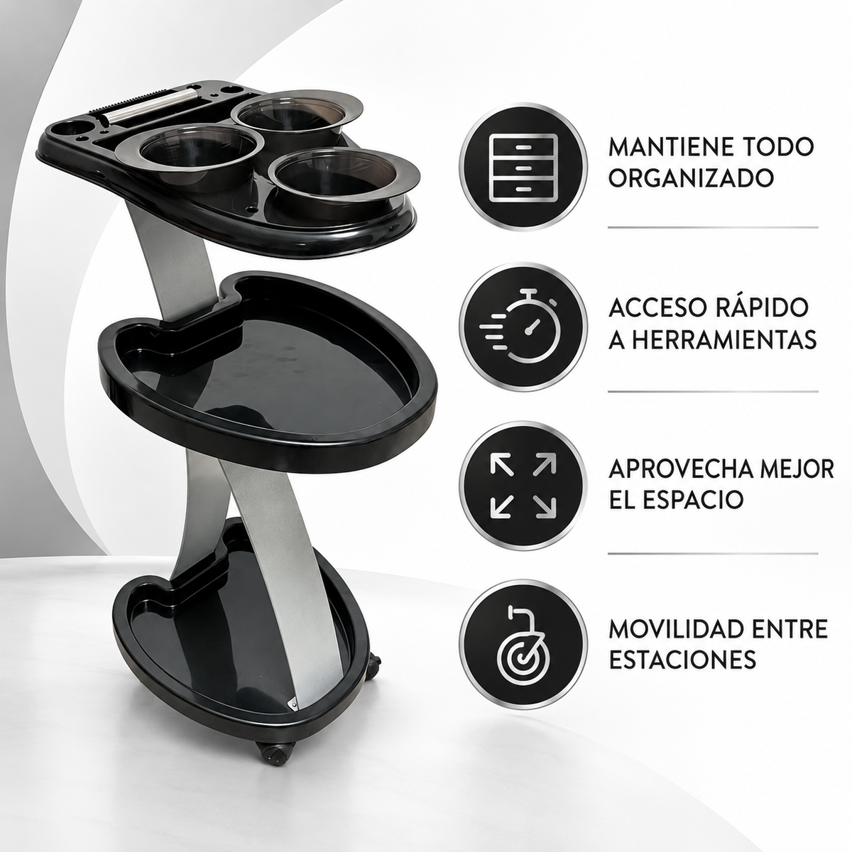 Beauty Style Carrito Auxiliar Fiona de 3 Niveles 2588038