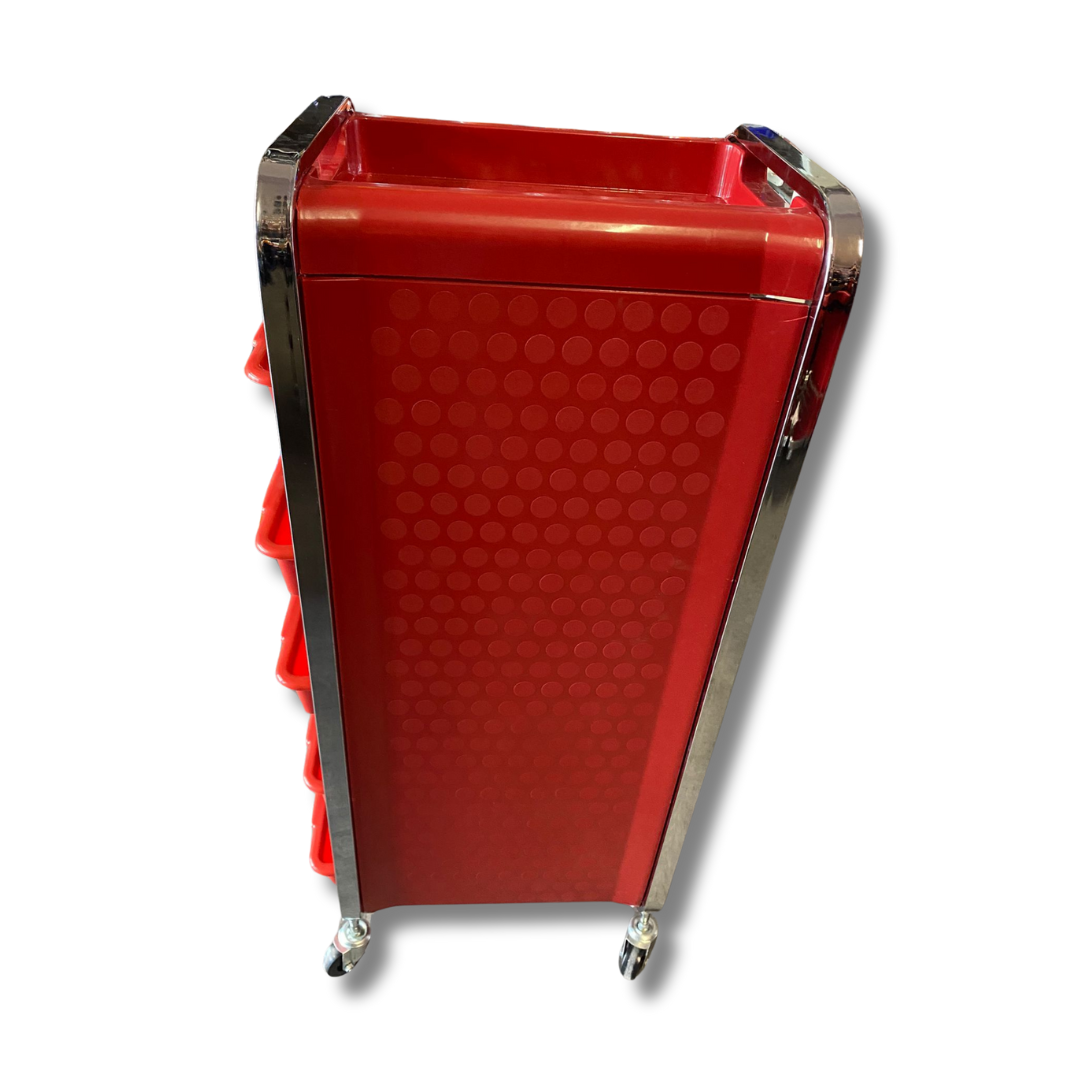Beauty Style Carrito Auxiliar Jazz Para Estilista o Barbero Color Rojo 2588041