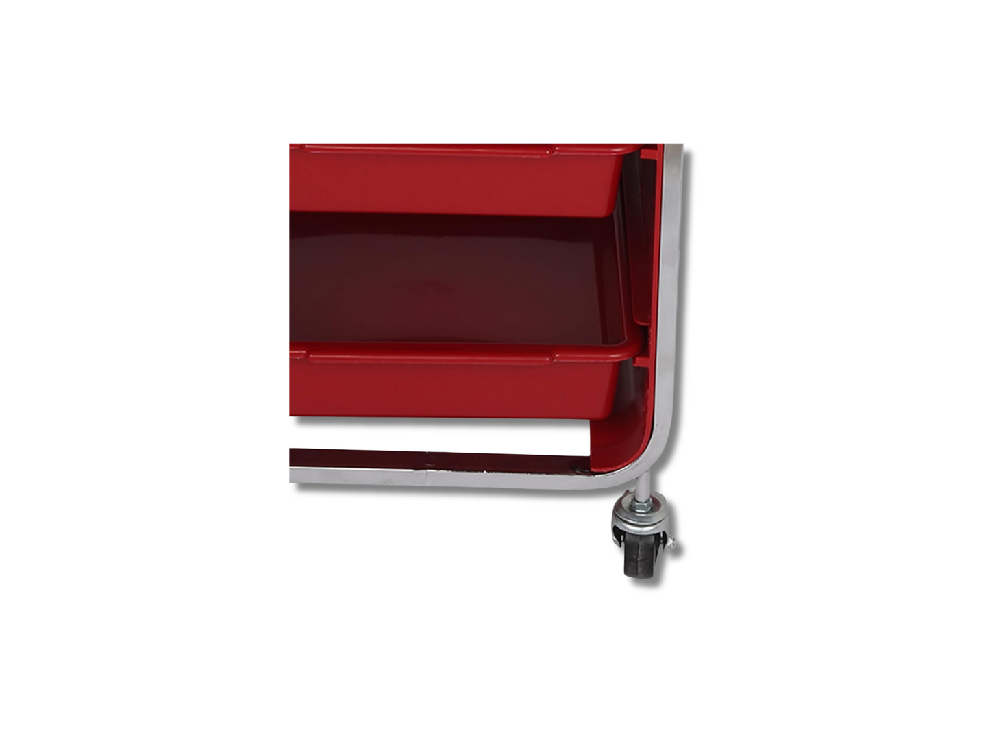Carrito Auxiliar Jazz Beauty Style 2588041 – Carrito Profesional Rojo con 6 Bandejas y Soporte para Secador