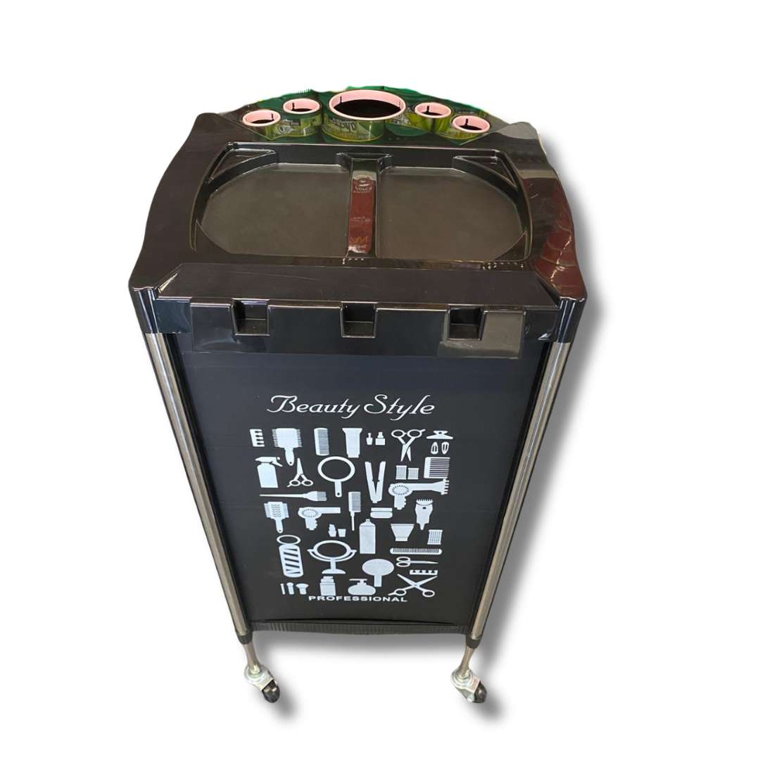Beauty Style Carrito Auxiliar Glen Para Estilista o Barbero Color Negro con Blanco 2588046