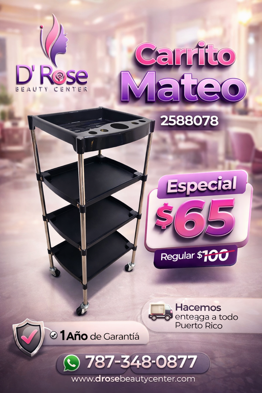 🖤✨ Carrito Auxiliar Mateo Beauty Style 2588078 — Organización Profesional con Movilidad Total ✨🖤