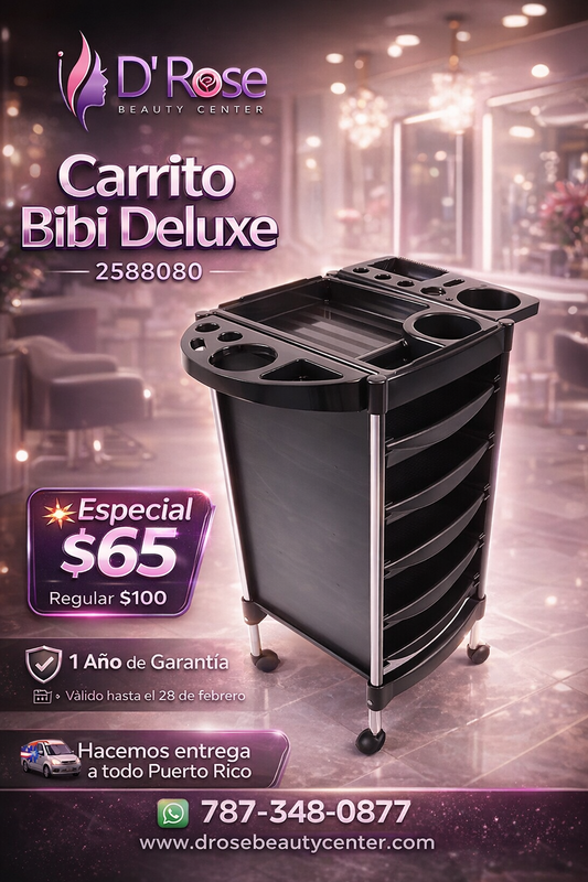 🖤 Carrito Auxiliar Bibi Deluxe Profesional para Salón y Barbería | Organización Premium 2588080