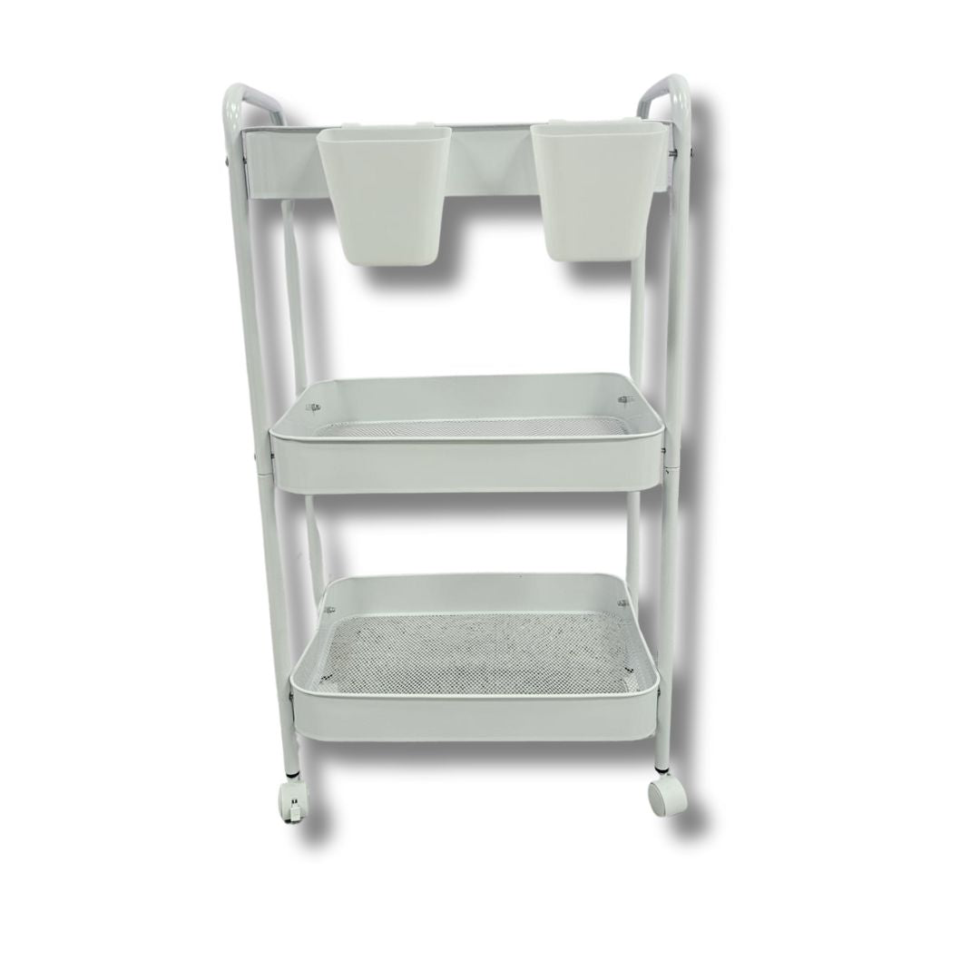 Carrito de Estética Beauty Style 2588131 – Carrito Auxiliar Blanco de 3 Niveles para Salón, Spa y Estética