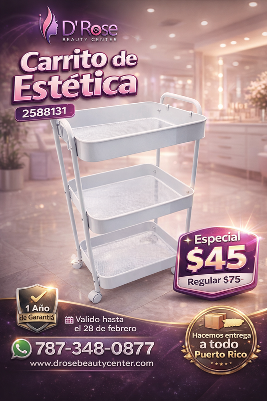 ✨🧺 Carrito de Estética Profesional Blanco Beauty Style – Organización Premium para Salón | 2588131