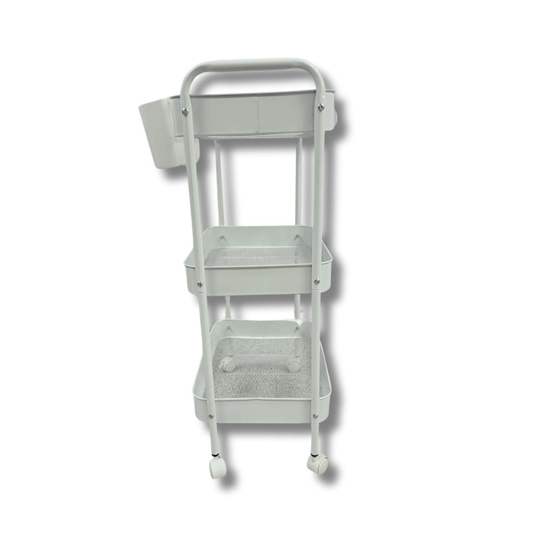 Carrito de Estética Beauty Style 2588131 – Carrito Auxiliar Blanco de 3 Niveles para Salón, Spa y Estética
