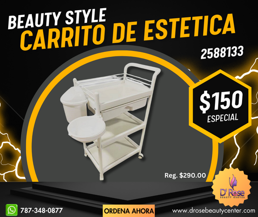 Beauty Style Carrito Auxiliar Para Estilista o Esteticista Color Blanco 2588133