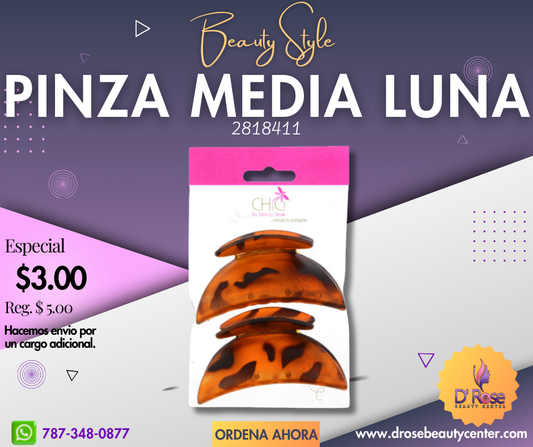 Chic Pinza media Luna Color Carey para el Cabello 2818411