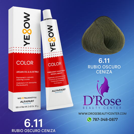 Yellow Color 6.11 Rubio Oscuro Ceniza – 100ml