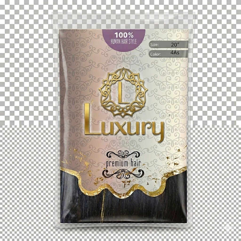 Luxury 100% Human Hair Style Extensión Color 4AS 20"