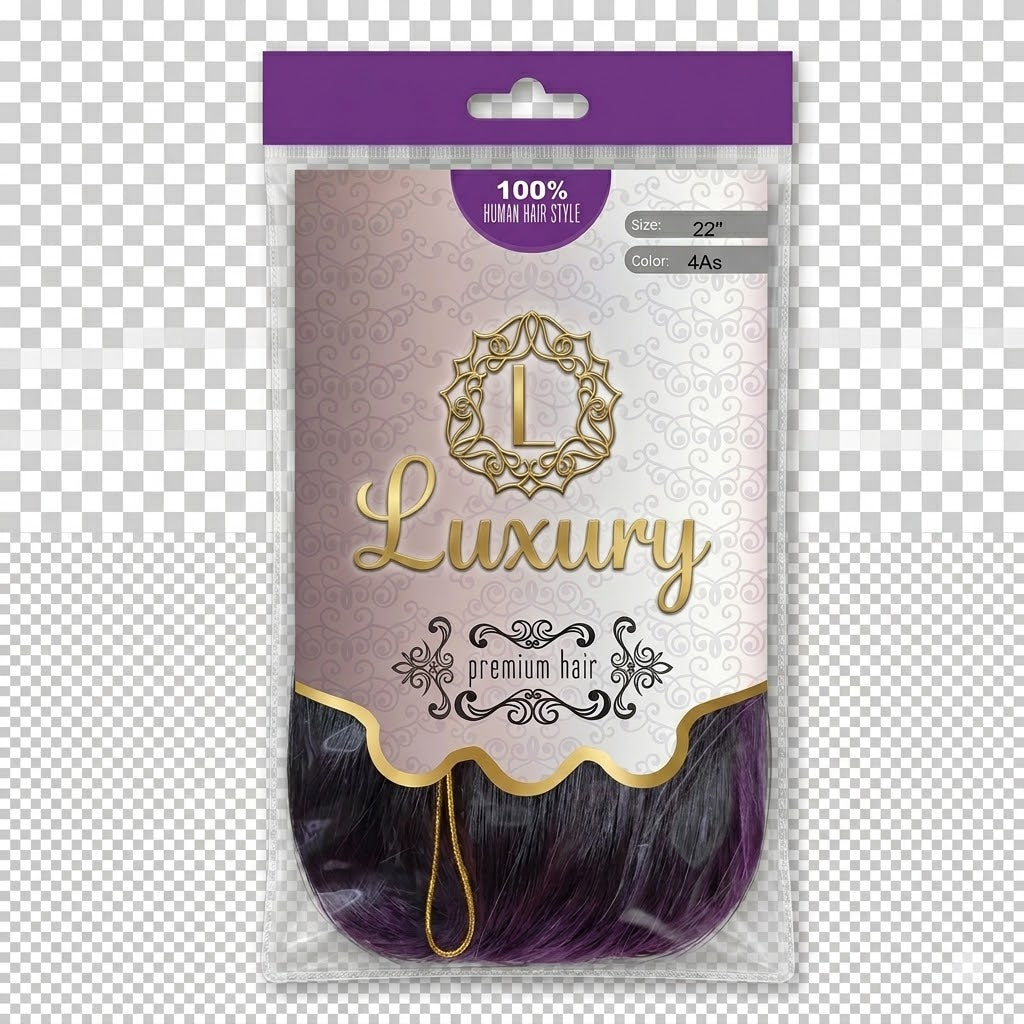 Luxury 100% Human Hair Style Extensión de Cabello Color 4AS 22"